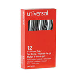 Universal™ Comfort Grip Gel Pen, Retractable, Medium 0.7 mm, Blue Ink, Gray/Blue/Silver Barrel, Dozen (UNV39721) Case of 12