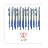 Universal™ Comfort Grip Gel Pen, Retractable, Medium 0.7 mm, Blue Ink, Gray/Blue/Silver Barrel, Dozen (UNV39721) Case of 12
