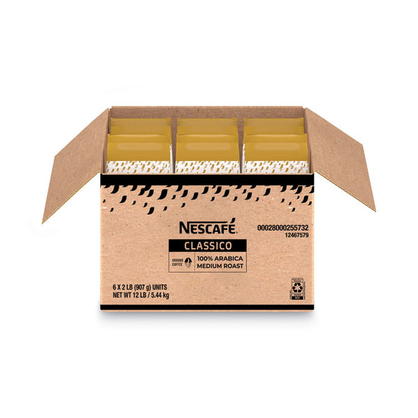 Nescafé® Classico 100% Arabica Roast Ground Coffee, Medium Blend, 2 lb Bag, 6/Carton (NES25573CT)