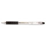 Pentel® R.S.V.P. RT Ballpoint Pen, Retractable, Medium 1 mm, Black Ink, Clear Barrel, Dozen (PENBK93A) Box of 12