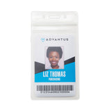 Advantus Resealable ID Badge Holders, Vertical, Frosted 3.68" x 5" Holder, 2.62" x 3.75" Insert, 50/Pack (AVT75524) Box of 50