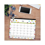 Blue Sky® Teacher Dots Academic Desk Pad, 22 x 17, Black Binding, Clear Corners, 12-Month (July to June): 2025 to 2026 (BLS105496) Each