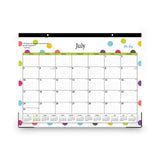 Blue Sky® Teacher Dots Academic Desk Pad, 22 x 17, Black Binding, Clear Corners, 12-Month (July to June): 2025 to 2026 (BLS105496) Each