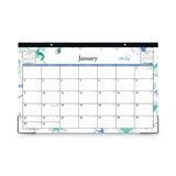 Blue Sky® Lindley Desk Pad, Floral Artwork, 17 x 11, White/Blue/Green Sheets, Black Binding, Clear Corners, 12-Month (Jan to Dec): 2026 (BLS100024)