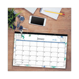 Blue Sky® Lindley Desk Pad, Floral Artwork, 17 x 11, White/Blue/Green Sheets, Black Binding, Clear Corners, 12-Month (Jan to Dec): 2026 (BLS100024)
