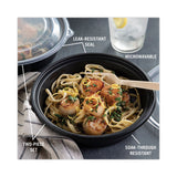 Pactiv Evergreen EarthChoice MealMaster Container with Lid, 32 oz, 8" dia x 2.12" h, 1-Compartment, Black/Clear, Plastic, 250/Carton (PCT0CN8083200BL) Case of 250