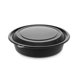 Pactiv Evergreen EarthChoice MealMaster Container with Lid, 32 oz, 8" dia x 2.12" h, 1-Compartment, Black/Clear, Plastic, 250/Carton (PCT0CN8083200BL) Case of 250