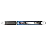 Pentel® EnerGel RTX Gel Pen, Retractable, Fine 0.5 mm Needle Tip, Black Ink, Black/Blue Barrel (PENBLN75A) Each