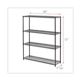 Alera® All-Purpose Wire Shelving Starter Kit, Four-Shelf, 60w x 18d x 72h, Black Anthracite Plus (ALESW206018BA) Each