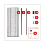 Alera® All-Purpose Wire Shelving Starter Kit, Four-Shelf, 60w x 24d x 72h, Black Anthracite Plus (ALESW206024BA)