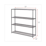 Alera® BA Plus Wire Shelving Kit, Four-Shelf, 72w x 18d x 72h, Black Anthracite Plus (ALESW207218BA) Each