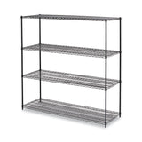 Alera® BA Plus Wire Shelving Kit, Four-Shelf, 72w x 24d x 72h, Black Anthracite Plus (ALESW207224BA) Each