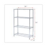 Alera® Residential Wire Shelving, Four-Shelf, 36w x 14d x 54h, Silver (ALESW843614SR) Each