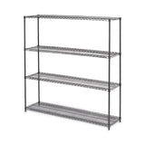 Alera® BA Plus Wire Shelving Kit, Four-Shelf, 72w x 18d x 72h, Black Anthracite Plus (ALESW207218BA) Each
