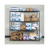 Alera® BA Plus Wire Shelving Kit, Four-Shelf, 72w x 24d x 72h, Black Anthracite Plus (ALESW207224BA) Each