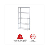 Alera® Residential Wire Shelving, Five-Shelf, 36w x 14d x 72h, Silver (ALESW853614SR) Each