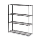 Alera® All-Purpose Wire Shelving Starter Kit, Four-Shelf, 60w x 18d x 72h, Black Anthracite Plus (ALESW206018BA) Each