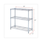 Alera® Residential Wire Shelving, Three-Shelf, 36w x 14d x 36h, Silver (ALESW833614SR) Each