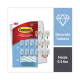 Command™ Small Wire Hooks, Small, Plastic/Metal, Clear, 0.5 lb Capacity, Clear, 15 Hooks and 20 Strips/Pack (MMM17067CLR15NA) Pack of 15