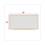 Universal® Deluxe Melamine Dry Erase Board, 96 x 48, Melamine White Surface, Oak Fiberboard Frame (UNV43620) Each