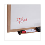 Universal® Deluxe Melamine Dry Erase Board, 96 x 48, Melamine White Surface, Oak Fiberboard Frame (UNV43620) Each