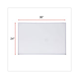 Universal® Melamine Dry Erase Board with Aluminum Frame, 36 x 24, White Surface, Anodized Aluminum Frame (UNV43623) Each