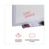 Universal® Deluxe Melamine Dry Erase Board, 96 x 48, Melamine White Surface, Silver Anodized Aluminum Frame (UNV43627) Each