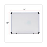 Universal® Modern Melamine Dry Erase Board with Aluminum Frame, 24 x 18, White Surface (UNV43722) Each