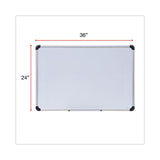 Universal® Magnetic Steel Dry Erase Marker Board, 36 x 24, White Surface, Aluminum/Plastic Frame (UNV43733) Each