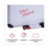 Universal® Cork/Dry Erase Board, Melamine, 36 x 24, Tan/White Surface, Gray/Black Aluminum/Plastic Frame (UNV43743) Each