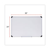 Universal® Deluxe Porcelain Magnetic Dry Erase Board, 36 x 24, White Surface, Silver/Black Aluminum Frame (UNV43841) Each