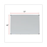 Universal® Deluxe Porcelain Magnetic Dry Erase Board, 72 x 48, White Surface, Silver/Black Aluminum Frame (UNV43843) Each