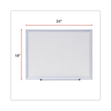 Universal® Deluxe Melamine Dry Erase Board, 24 x 18, Melamine White Surface, Silver Aluminum Frame (UNV44618) Each
