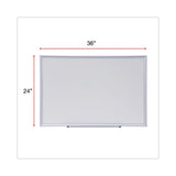 Universal® Deluxe Melamine Dry Erase Board, 36 x 24, Melamine White Surface, Silver Aluminum Frame (UNV44624) Each