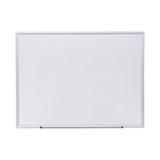 Universal® Deluxe Melamine Dry Erase Board, 48 x 36, Melamine White Surface, Silver Aluminum Frame (UNV44636) Each