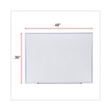 Universal® Deluxe Melamine Dry Erase Board, 48 x 36, Melamine White Surface, Silver Aluminum Frame (UNV44636) Each