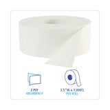 Boardwalk® JRT Bath Tissue, Jumbo, Septic Safe, 2-Ply, White, 3.3" x 1,000 ft, 12 Rolls/Carton (BWK6100B) Case of 12