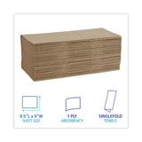 Boardwalk® Singlefold Paper Towels, 1-Ply, 9 x 9.45, Natural, 250/Pack, 16 Packs/Carton (BWK6210) Case of 4000