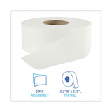 Boardwalk® Jumbo Roll Bathroom Tissue, Septic Safe, 2-Ply, White, 3.2" x 525 ft, 12 Rolls/Carton (BWK410320) Case of 12
