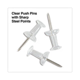 Universal® Clear Push Pins, Plastic, Clear, 0.38", 400/Pack (UNV31306) Pack of 400