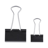 Universal® Binder Clips with Storage Tub, (50) Small (0.75"), (10) Medium (1.25"), Black/Silver (UNV11160) Pack of 60