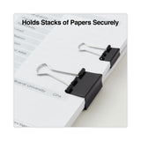 Universal® Binder Clips with Storage Tub, (50) Small (0.75"), (10) Medium (1.25"), Black/Silver (UNV11160) Pack of 60