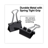 Universal® Binder Clips with Storage Tub, (50) Small (0.75"), (10) Medium (1.25"), Black/Silver (UNV11160) Pack of 60