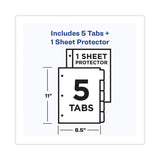 Avery® Clear Easy View Plastic Dividers with Multicolored Tabs and Sheet Protector, 5-Tab, 11 x 8.5, Clear, 1 Set (AVE16740) Set of 5