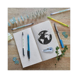 BIC® ReVolution Ocean Bound Ballpoint Pen, Retractable, Medium 1 mm, Black Ink, Translucent Blue Barrel, Dozen (BICBPRR11BK) 1 Dozen