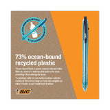 BIC® ReVolution Ocean Bound Ballpoint Pen, Retractable, Medium 1 mm, Black Ink, Translucent Blue Barrel, Dozen (BICBPRR11BK) 1 Dozen