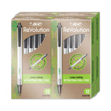 BIC® ReVolution Clic Stic Ballpoint Pen, Retractable, Medium 1 mm, Black Ink, Translucent Frost/Black Barrel, 48/Pack (BICCSEM48BK) Pack of 48