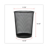 Universal® Mesh Wastebasket, 18 qt, Steel Mesh, Black (UNV20008) Each