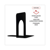 Universal® Economy Bookends, Standard, 4.75 x 5.25 x 5, Heavy Gauge Steel, Black, 1 Pair (UNV54051) 1 Pair