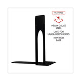 Universal® Economy Bookends, Nonskid, 5.88 x 8.25 x 9, Heavy Gauge Steel, Black, 1 Pair (UNV54095) 1 Pair